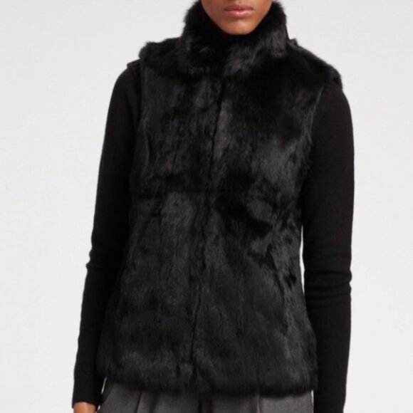 MICHAEL Michael Kors Real Rabbit Fur Vest Black Size Medium - Picture 2 of 14
